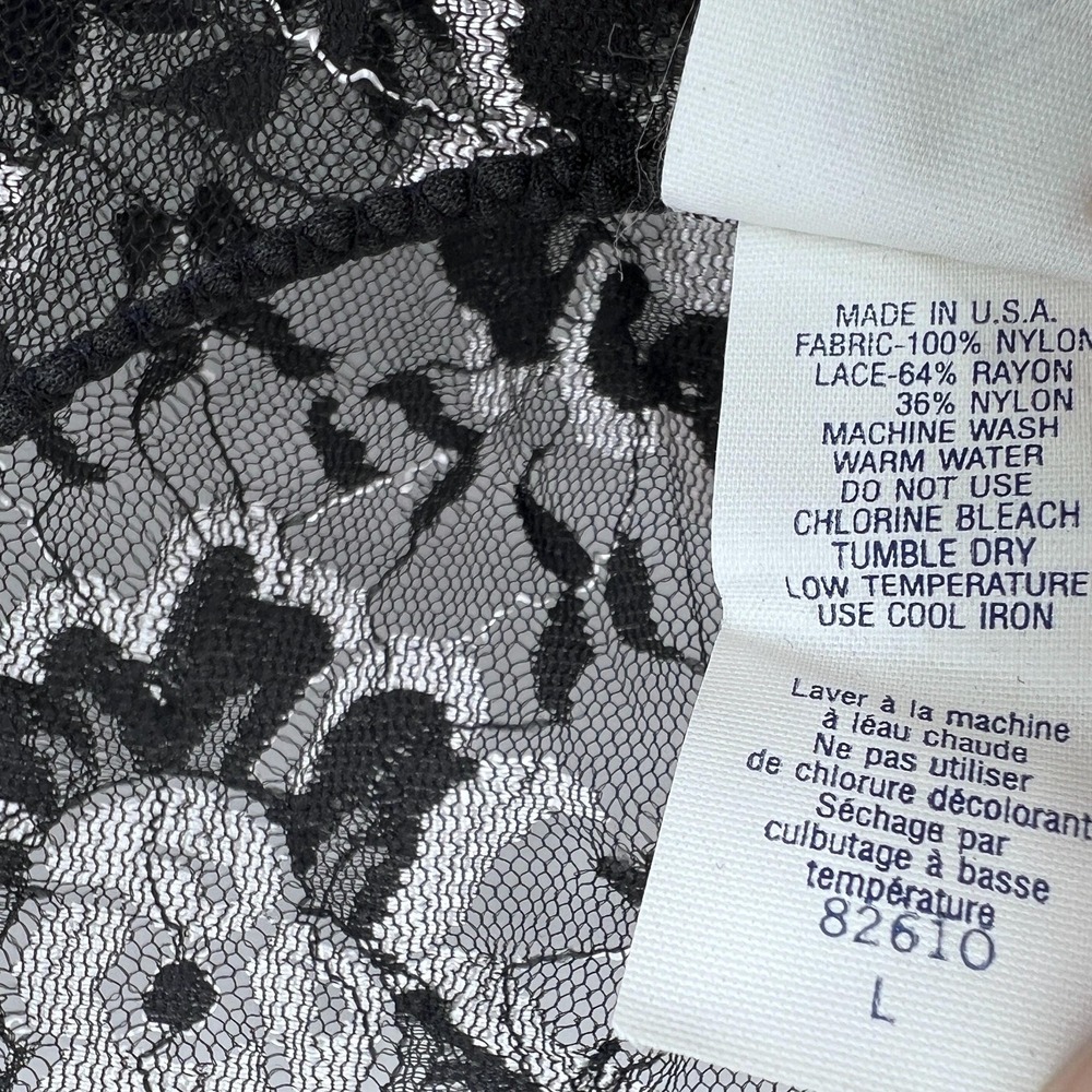 vintage 80s teddy negligee lingerie L - Picture 8 of 9